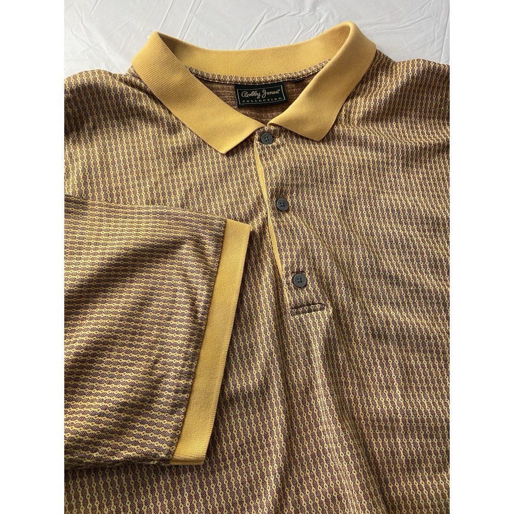 Bobby Jones Orange Designed Striped‎ Golf Polo-Size 2XL-Lightweight 100% Cotton